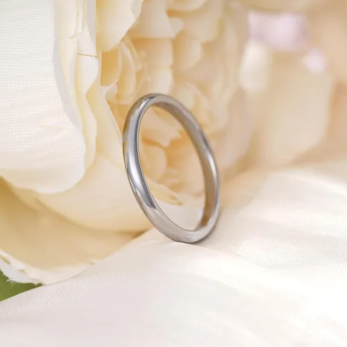 Miniatura 49 de King Will Alianza de boda de carburo de tungsteno para hombres y mujeres, anillos de promesa para parejas abovedados de alto pulido