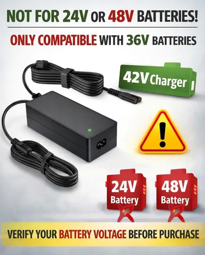 Miniatura 2 de VHBW Cargador de 42V 2A para batería de scooter de iones de litio de 36V, enchufe DC ID de 0.315 in OD 0.197 in, para Bird Air/Flex/One, Xiaomi