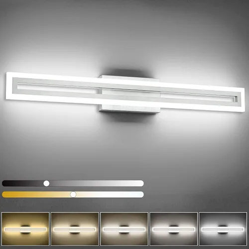 Miniatura 30 de SOLFART Luces de tocador de baño sobre espejo 14W 60 cm Luz de baño moderna negra 6000K ND