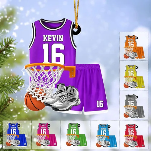 Miniatura 32 de Adorno Personalizado de Baloncesto 2025 - Adorno de Jugador de Baloncesto - Adornos de Árbol de Navidad de Baloncesto - Regalos de Jugador de Bkb 5