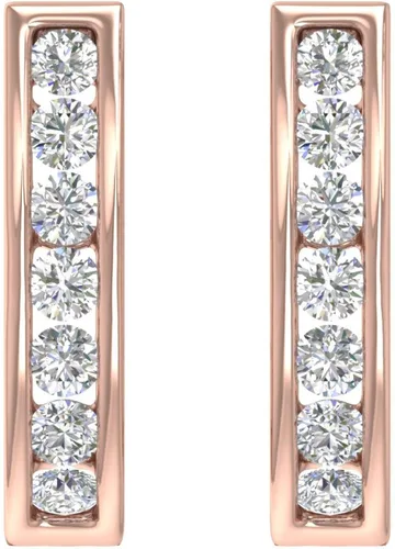 Miniatura 2 de Aretes de aro para mujer de 1 quilate con diamantes en oro de 14 quilates o platino