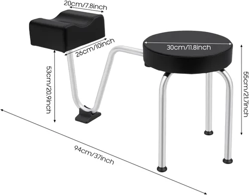 Miniatura 2 de Reposapiés de pedicura, altura y longitud ajustables, reposapiés portátil independiente para salón, reposapiés de masaje para tecnología de uñas