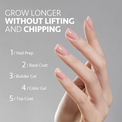 Miniatura 5 de GAOY - Gel de construcción transparente para uñas, fortalecedor de uñas de 16ml en una botella, gel duro para extensión de uñas, esmalte en gel