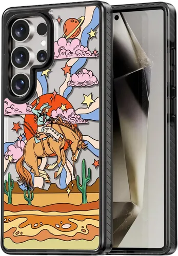 Miniatura 199 de Rosarnnah Funda compatible con Samsung Galaxy S24 Ultra, bonita estética, a la moda, divertida funda con estampado de gatito y gato, duradera a