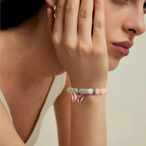 Miniatura 3 de Pulseras de amatista para mujer, pulsera de cuentas curativas de piedra natural, alivio del estrés y la ansiedad, cristales de sandía, piedra lunar