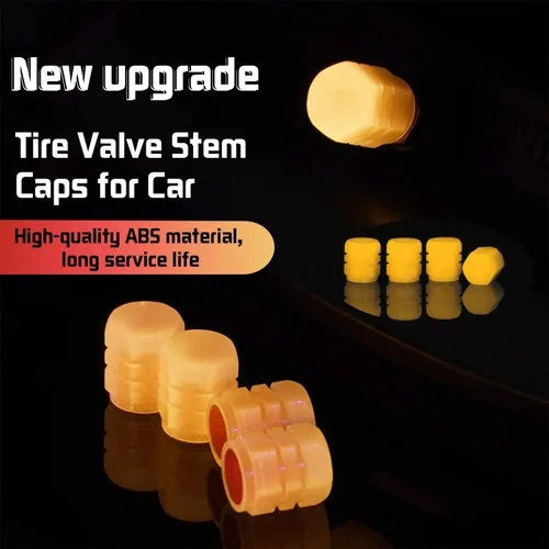 Miniatura 2 de Tapones de vástago de válvula incandescente, tapones universales fluorescentes para válvulas de neumáticos de automóvil, cubiertas de vástago