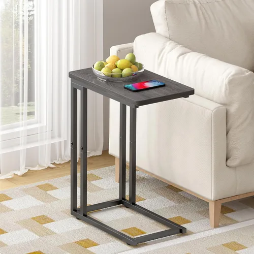 Miniatura 2 de Yusong - Mesa auxiliar en forma de C - Se desliza debajo del sofá, cama, mesa pequeña para espacios pequeños, delgada sobre la cama, mesa para café