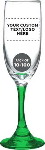Miniatura 18 de DISCOUNT PROMOS Premiere - Juego de 10 copas de champán de 6.25 onzas, paquete a granel, elegantes vasos para bodas, eventos y regalos Blanco - Azul