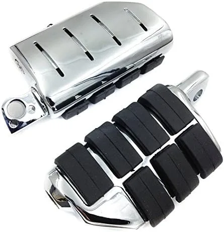 Miniatura 3 de XKH - Estriberas dobles ISO para motocicleta 8028 compatible con Suzuki Kawasaki cromado [B00Y7C690C]