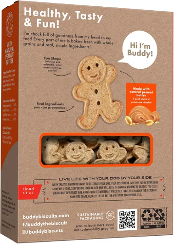 Miniatura 2 de Buddy Biscuits Golosinas crujientes para perros, mantequilla de maní, caja de 16 onzas