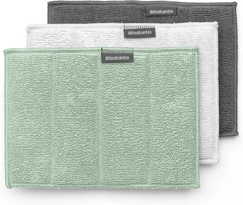 Miniatura 6 de Brabantia 2 paños de limpieza de microfibra (gris oscuro) trapos higiénicos absorbentes para lavar, limpiar y secar (12 x 12)