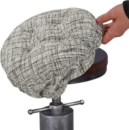 Miniatura 35 de SINOSSO Cojín para taburete de bar moderno de 12 pulgadas de diámetro, diseño entretejido de moda, antideslizante, de silicona, redondo, acolchado