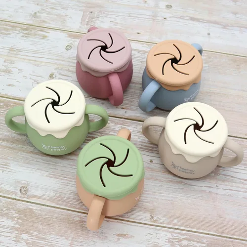 Miniatura 8 de Tarro de Miel Pot 3 en 1 Taza de Entrenamiento de Silicona de 8.5oz, Taza para Sorber para Bebé con Popote y Tapa para Snacks para 6 meses+ Taza