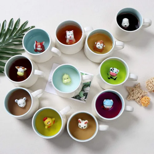 Miniatura 6 de Taza de café 3D con unicornio en el interior, linda figura de animal hecha a mano en cerámica, regalo para Navidad, cumpleaños o día de la madre