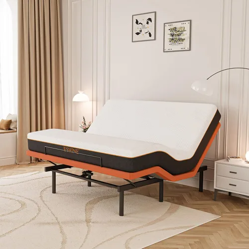Miniatura 18 de ESHINE Base de cama ajustable Queen – Base ergonómica de cama de gravedad cero, inclinación de pie y cabeza, control por aplicación, control remoto
