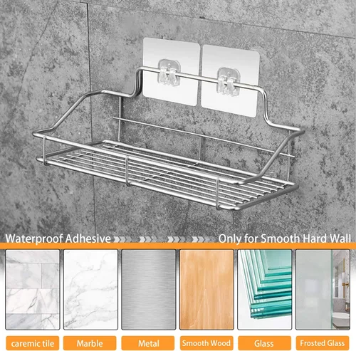 Miniatura 6 de YeeBeny Organizador de ducha de esquina con ganchos adhesivos para cesta de ducha, estante de baño, compatible con KINCMAX, SMARTAKE, JOMARTO