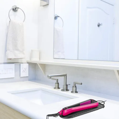Miniatura 6 de ZAXOP Alfombrilla de rizador resistente al calor y bolsa de viaje – Soporte de silicona para herramientas de pelo caliente para plancha plana, Negro