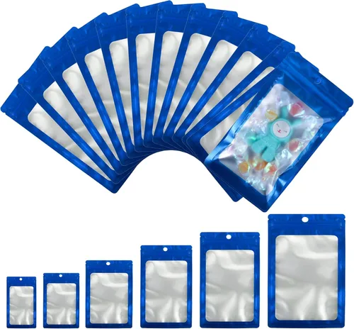 Miniatura 17 de 100 bolsas pequeñas de sampale (3.1 x 5.5 pulgadas), bolsas resellables a prueba de olores con ventana transparente, bolsa de recuerdo de fiesta