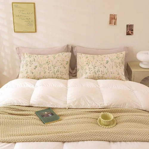 Miniatura 6 de ECOCOTT Floral Pillowcases Standard Size Set of 2, 100% Washed Cotton Pillow Cases with Envelope Closure, Beige Botanical Wildflower Printed Pillow