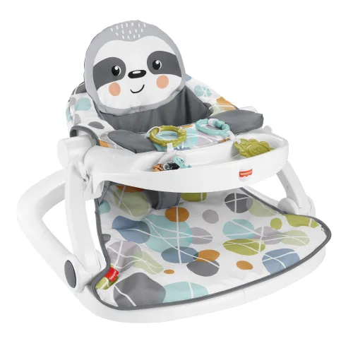 Fisher-Price - Silla portátil para bebé Sit-Me-Up con bandeja para bocadillos, juguetes de actividad sensorial para recién nacidos y almohadilla