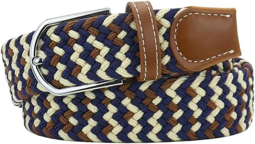 Miniatura 34 de Mixed Color Woven Stretch Braided Belts for Men and Women Fashion Elastic Belts