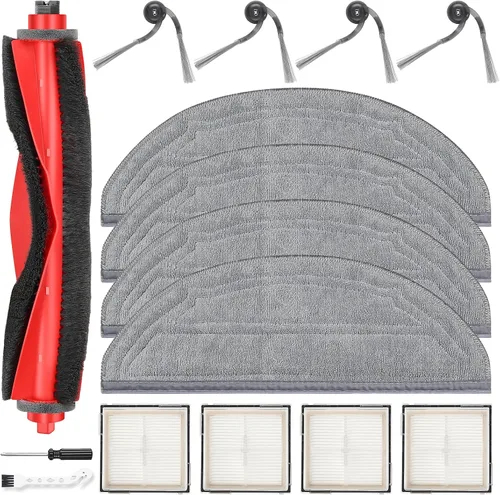 Miniatura 9 de Kit de repuesto de 26 piezas para aspiradora robot Q10 S5+, 2 cepillos principales, 4 filtros HEPA, 6 almohadillas para trapeador, 6 cepillos