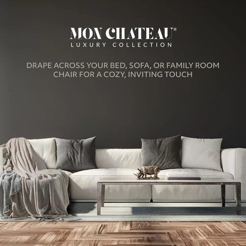 Miniatura 5 de Mon Chateau Haven - Manta reversible de franela de 98 x 92 pulgadas para sofá, cama tamaño Queen, lujosa manta de felpa ultrasuave de gran