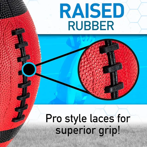 Miniatura 4 de Franklin Sports Balones de fútbol americano de goma para niños Junior Grip-Rite tamaño juvenil - Balones de fútbol americano Peewee Kids duraderos