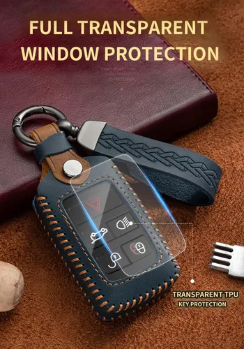 Miniatura 5 de SANRILY Funda para llave para Land Rover 2021 2020 sin llave, Negro