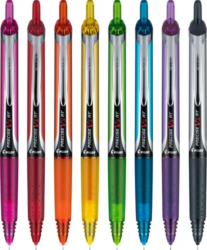 Miniatura 3 de Pilot Precise V5 RT - Bolígrafos recargables y retráctiles, punta extrafina, 0.020 in, vibrantes, paquete de 8, ideales para la escuela, diario