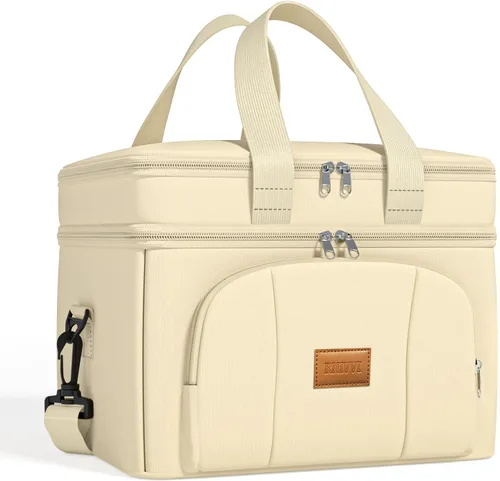 Rnivvi Caja de almuerzo para mujer, bolsa de almuerzo con aislamiento de doble piso, bolsa de almuerzo reutilizable, bolsa de almuerzo hermética,