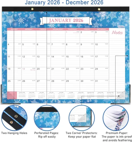 Miniatura 3 de Calendario de escritorio 2025-2026, calendario de escritorio grande 2025-2026, 22 x 17 pulgadas, julio de 2025 a diciembre de 2026, planificación