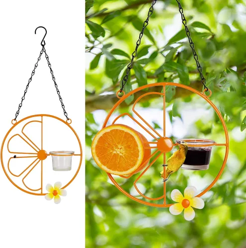 Miniatura 2 de FORUP Oriole - Comedero para pájaros para jalea y naranjas al aire libre, comedero para pájaros de jalea de Oriola de fruta naranja, para jardín al