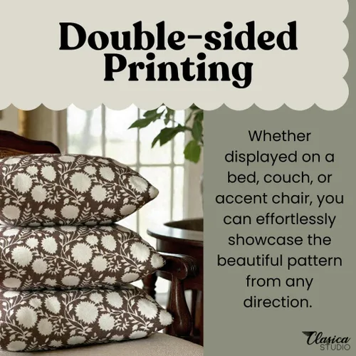 Miniatura 3 de Generic Funda de almohada floral moderna orgánica marrón, diseño floral bohemio de 18 x 18 pulgadas