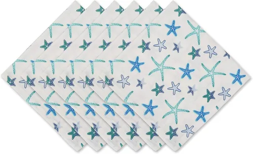 Miniatura 8 de DII Seashore Collection - Juego de servilletas, 20 x 20 pulgadas, cangrejo azul, 6 piezas