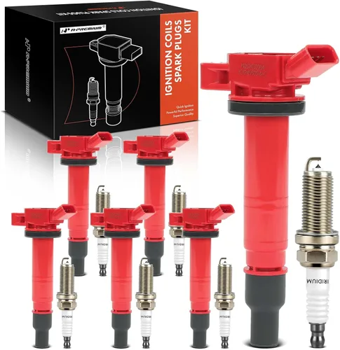 Miniatura 9 de A-Premium Juego de 6 paquetes de bobinas de encendido y bujías de iridio compatibles con Toyota 4Runner 2003-2009, Tundra 2005-2011, 4.0L