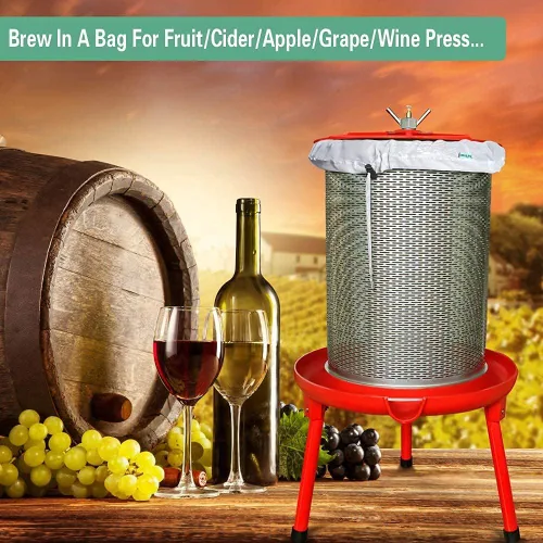 Miniatura 5 de Bolsas de preparación reutilizables, paquete de 2 bolsas de malla fina de 250 micrones para sidra de fruta, manzana, uva, vino, prensa, cordón