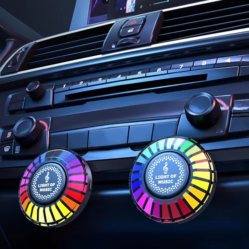 Miniatura 4 de Luz de ritmo de control de sonido magnético RGB colorido, luz de control de sonido recargable RGB con aplicación móvil, control de sonido ritmo