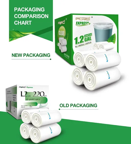 Miniatura 7 de FORID Bolsas de basura pequeñas transparentes, bolsas de basura de 1.2 galones, 220 bolsas de basura de plástico para baño, dormitorio, oficina