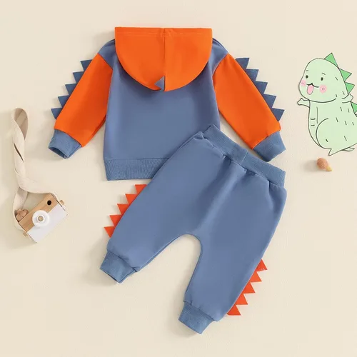 Miniatura 111 de Conjunto de ropa de otoño e invierno para bebé y niño, sudadera larga con capucha y pantalones para niños pequeños, 6, 12, 18, 24 meses, 2T