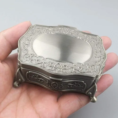 Miniatura 15 de ROSIKING Caja de música de aleación de metal en relieve y caja de música con movimiento dorada para Navidad/Cumpleaños/Día de San Valentín