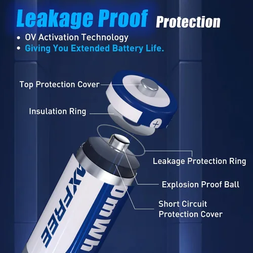 Miniatura 5 de Maxfree Paquete de 8 baterías recargables de litio AA con cargador - Cargador de doble propósito para AA Lithium y NiMH - Baterías dobles A de 1.5 V