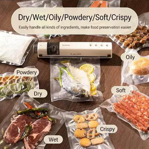 Miniatura 3 de Vacuum Sealer for Food (Machine+30 Reusable Vacuum Bags+1 Roll) 80kPa Suction, 2-in-1: Handheld with Reusable Bags for Veggies & Fruits +Internal