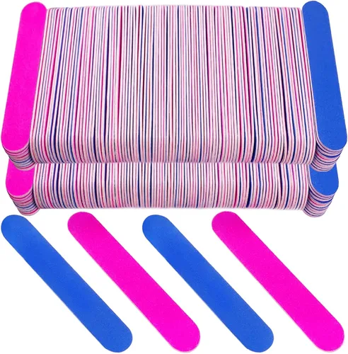 Miniatura 8 de Emery Boards para uñas, 100 limas de uñas para uñas naturales, pequeñas, desechables, de doble cara, lima de uñas coloridas, a granel para el hogar