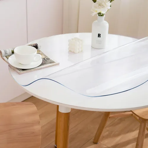 Miniatura 4 de Protector de mesa redondo transparente de 36 pulgadas, protector redondo transparente para mesa de comedor, 0.059 in de grosor, impermeable