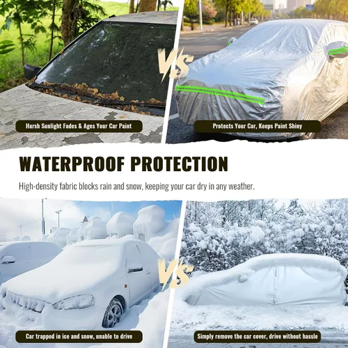 Miniatura 5 de TUCAREST - Funda de auto completa de 6 capas de alta calidad, diseño de cremallera de carcasa dura, impermeable, resistente a la intemperie