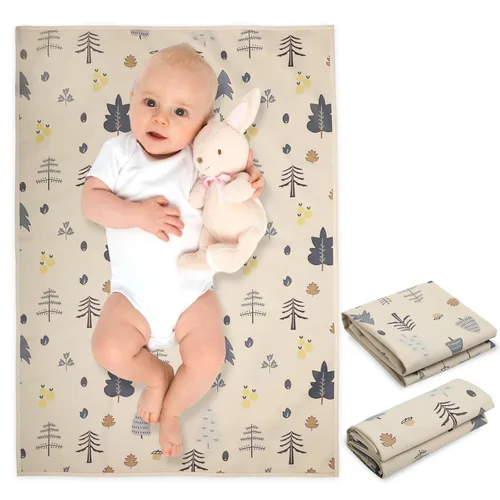 Miniatura 20 de Cambiador de bebé de cuero vegano - Cambiador portátil lavable, cambiador plegable de viaje para bebé, regalos de ducha para recién nacidos y niños