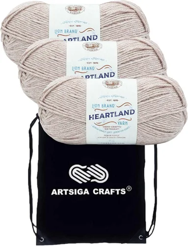 Miniatura 45 de Lion Brand Heartland Capitol Reef 136-140 (3 cadejos - mismo lote de tinte) Hilo estambre medio #4 acrílico para crochet y tejer con bolsa