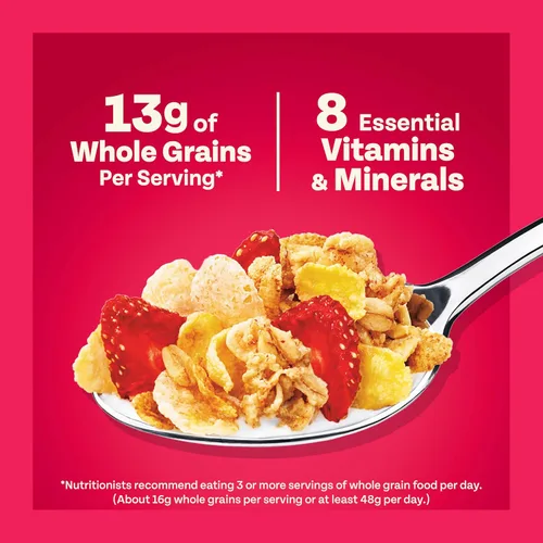 Miniatura 6 de Honey Bunches of Oats con Fresas Reales Cereal de Desayuno, Cereal de Fresa con Avena y Racimos de Granola, Bajo en Grasa con Granos Enteros, Caja