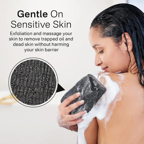 Miniatura 8 de Yiclick Exfoliante corporal, limpiador de espalda para ducha y baño, paño de lavado japonés, toalla exfoliante para hombres y mujeres, exfoliante